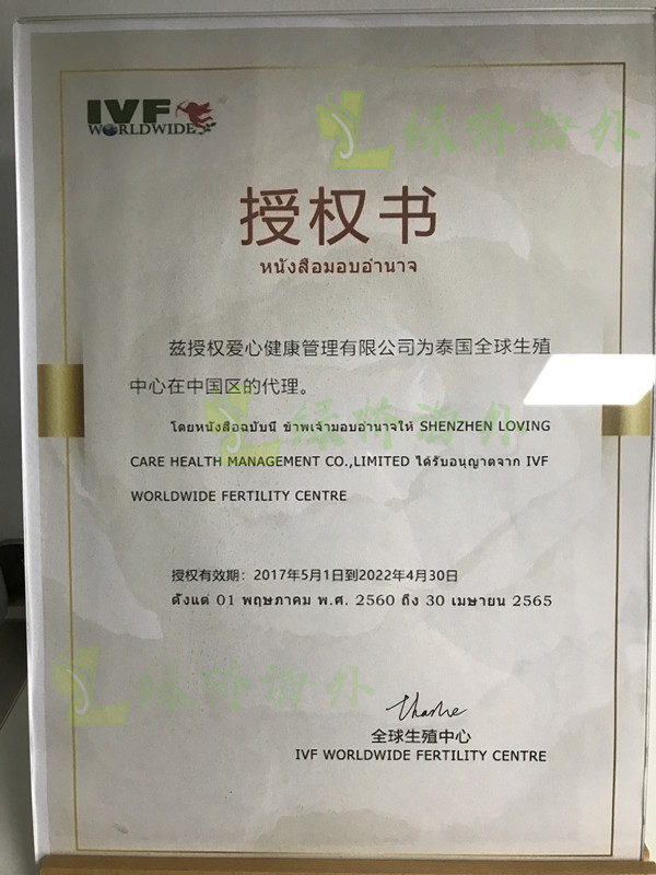 全球生殖中心授权书