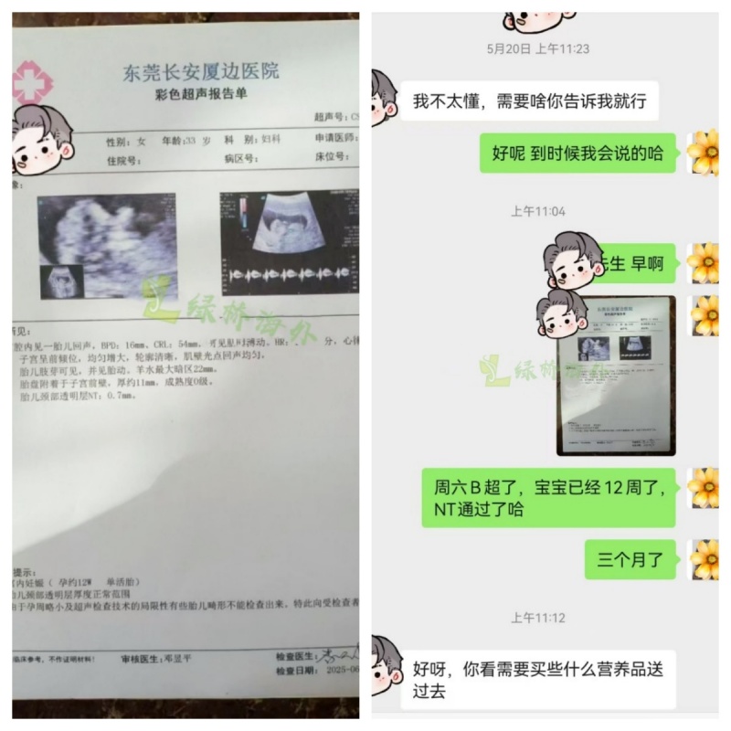 b超宝宝三个月啦，顺利通过nt